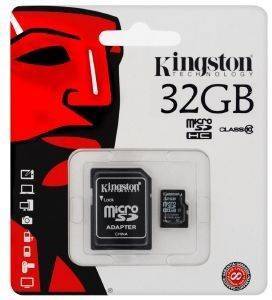 KINGSTON SDC10/32GB 32GB CLASS10 MICRO SDHC + 1 ADAPTOR