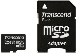 TRANSCEND TS32GUSDHC10 32GB MICRO SDHC CLASS 10 + ADAPTER