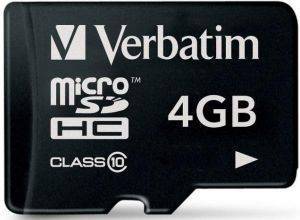 VERBATIM 44011 MICROSDHC 4GB CLASS 10