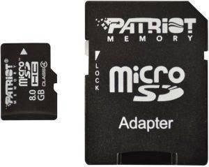 PATRIOT PSF8GMCSDHC43P 8GB MICRO SDHC CLASS 4 + ADAPTER