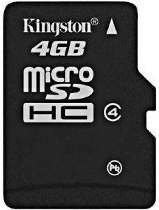 KINGSTON SDC4/4GBSP 4GB MICRO SDHC CLASS 4 NO ADAPTER KINGSTON SDC4/4GBSP 4GB MICRO SDHC CLASS 4 NO ADAPTER