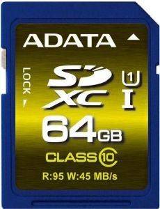 ADATA 64GB SECURE DIGITAL EXTENDED CAPACITY UHS-I U1 CLASS 10