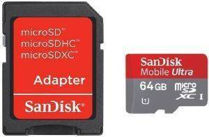 SANDISK ULTRA SDSDQU-064G-U46A 64 GB MICROSDXC CLASS 10 UHS-1 MEMORY CARD WITH ADAPTER