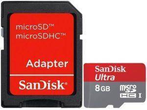 SANDISK ULTRA 8 GB MICROSDXC CLASS 10 UHS-1 MEMORY CARD WITH ADAPTER SDSDQUA-008G-U46A SANDISK ULTRA 8 GB MICROSDXC CLASS 10 UHS-1 MEMORY CARD WITH ADAPTER SDSDQUA-008G-U46A