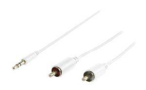 VALUELINE VLMP22200W5.00 3.5MM MALE TO 2XRCA MALE AUDIO CABLE 5M WHITE