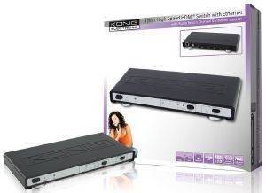 KONIG KN-HDMI SW25 4-PORT HIGH SPEED HDMI SWITCH WITH ETHERNET KONIG KN-HDMI SW25 4-PORT HIGH SPEED HDMI SWITCH WITH ETHERNET