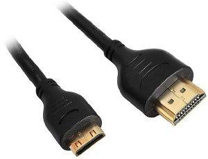 INLINE MINI HDMI TO HDMI CABLE HIGH SPEED WITH ETHERNET 1M BLACK