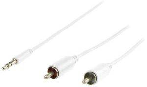 VALUELINE VLMP22200W2.00 3.5MM MALE TO 2XRCA MALE AUDIO CABLE 2M WHITE