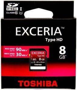 TOSHIBA EXCERIA TYPE HD 8GB SDHC UHS-I CLASS 10