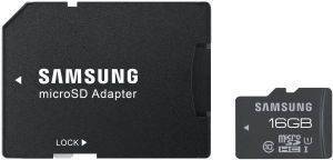 SAMSUNG MB-MGAGBA/EU 16GB MICRO SDHC PRO UHS-1 CLASS 10 WITH ADAPTER