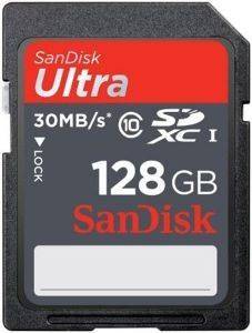 SANDISK ULTRA 128GB SDXC CLASS 10 FLASH MEMORY CARD 30MB/S SDSDU-128G-U46