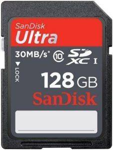 SANDISK ULTRA 128GB SDXC CLASS 10 FLASH MEMORY CARD 30MB/S SDSDU-128G-U46 SANDISK ULTRA 128GB SDXC CLASS 10 FLASH MEMORY CARD 30MB/S SDSDU-128G-U46