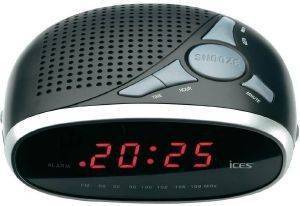 ICES ICR-200 CLOCK RADIO SILVER ICES ICR-200 CLOCK RADIO SILVER