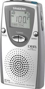 SANGEAN DT-210 FM-STEREO/AM POCKET RECEIVER WITH BUILT-IN SPEAKER SILVER