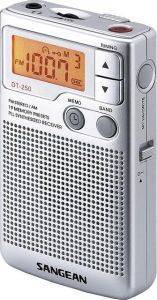 SANGEAN DT-250 FM-STEREO/AM POCKET RECEIVER WITH BUILT-IN SPEAKER SILVER SANGEAN DT-250 FM-STEREO/AM POCKET RECEIVER WITH BUILT-IN SPEAKER SILVER