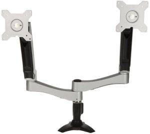SILVERSTONE ARM22SC DUAL MONITOR STAND SILVER SILVERSTONE ARM22SC DUAL MONITOR STAND SILVER