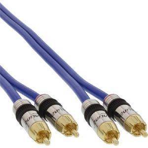 INLINE RCA AUDIO CABLE GOLD PLATED PLUG 2XRCA 1M