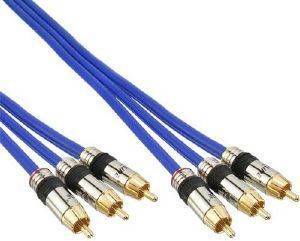 INLINE RCA AUDIO/VIDEO CABLE GOLD PLATED 3XRCA 0.5M