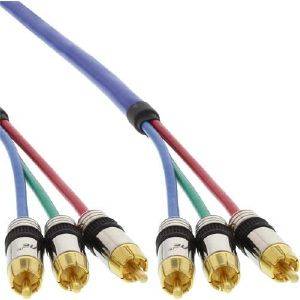 INLINE RGB VIDEO RCA CABLE GOLD PLATED PLUG 3XRCA 1M