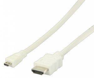 VALUELINE VLMP34700W2.00 MICRO HDMI HIGH SPEED WITH ETHERNET CABLE 2M WHITE VALUELINE VLMP34700W2.00 MICRO HDMI HIGH SPEED WITH ETHERNET CABLE 2M WHITE