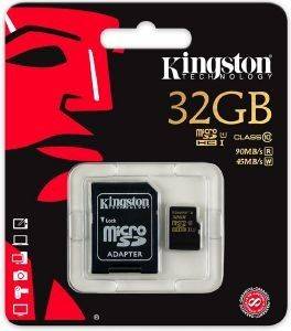 KINGSTON SDCA10/32GB 32GB MICRO SDHC CLASS 10 UHS-I WITH ADAPTER