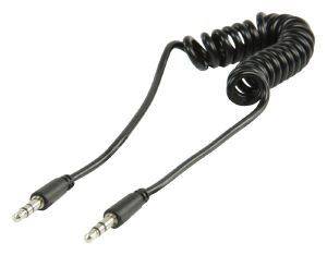 VALUELINE VLMP22010B1.00 COILED 3.5MM STEREO AUDIO CABLE 1M BLACK VALUELINE VLMP22010B1.00 COILED 3.5MM STEREO AUDIO CABLE 1M BLACK