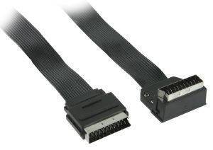 VALUELINE VLVP31045B1.00 VIDEO SCART CABLE MALE 270 ANGLED - SCART MALE FLAT STRAIGHT 1M