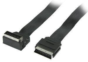 VALUELINE VLVP31045B3.00 VIDEO SCART CABLE MALE 270 ANGLED - SCART MALE FLAT STRAIGHT 3M