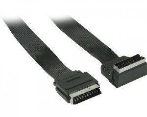 VALUELINE VLVP31035B3.00 VIDEO SCART CABLE MALE 90 ANGLED - SCART MALE FLAT STRAIGHT 3M
