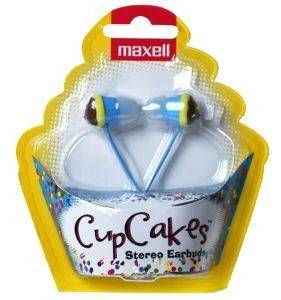 MAXELL CUPCAKES STEREO EARBUDS BLUE MAXELL CUPCAKES STEREO EARBUDS BLUE