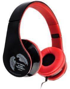 NATEC NSM-0464 MUSIC HEADPHONES EAGLE BLACK/RED