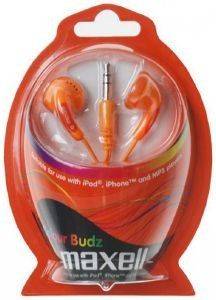 MAXELL BUDZ HEADPHONES ORANGE MAXELL BUDZ HEADPHONES ORANGE