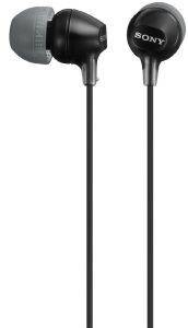 SONY MDR-EX15LPB LIGHTWEIGHT IN-EAR HEADPHONES BLACK