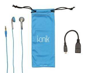 I.ONIK EARPHONES + OTG CABLE + MICROFIBER POUCH