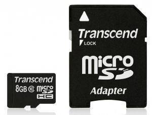 TRANSCEND TS8GUSDHC10 8GB MICRO SDHC CLASS 10 PREMIUM WITH ADAPTER