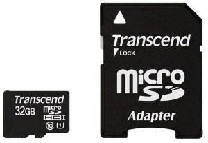 TRANSCEND TS32GUSDU1 32GB 32GB MICRO SDHC CLASS 10 UHS-I 300X PREMIUM WITH ADAPTER TRANSCEND TS32GUSDU1 32GB 32GB MICRO SDHC CLASS 10 UHS-I 300X PREMIUM WITH ADAPTER