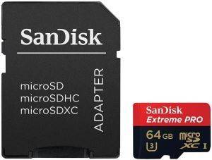SANDISK EXTREME PRO SDSDQXP-064G-G46A 64GB MICRO SDXC UHS-1 CLASS 3 + ADAPTER SD SANDISK EXTREME PRO SDSDQXP-064G-G46A 64GB MICRO SDXC UHS-1 CLASS 3 + ADAPTER SD