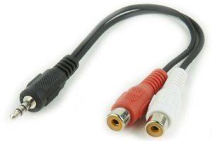 CABLEXPERT CCA-406 3.5MM PLUG TO 2XRCA SOCKETS STEREO AUDIO CABLE 0.2M