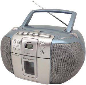 SOUNDMASTER SCD5405BL CD BOOMBOX WITH RADIO AND CASSETTE PLAYER BLUE