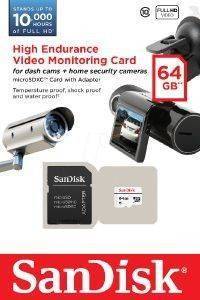 SANDISK SDSDQQ-064G HIGH ENDURANCE VIDEO MONITORING MICRO SDXC 64GB