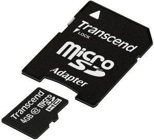 TRANSCEND TS4GUSDHC10 4GB MICRO SDHC CLASS 10 PREMIUM WITH ADAPTER TRANSCEND TS4GUSDHC10 4GB MICRO SDHC CLASS 10 PREMIUM WITH ADAPTER