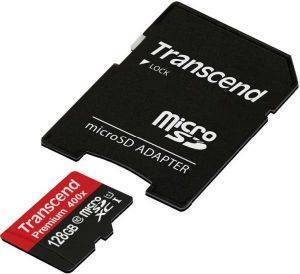 TRANSCEND TS128GUSDU1 128GB MICRO SDXC CLASS 10 UHS-I 400X PREMIUM WITH ADAPTER