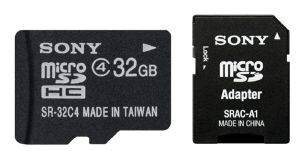 SONY SR32A4 32GB MICRO SDHC CLASS 4 + ADAPTER SONY SR32A4 32GB MICRO SDHC CLASS 4 + ADAPTER