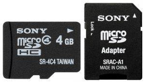 SONY SR4A4 4GB MICRO SDHC CLASS 4 + ADAPTER