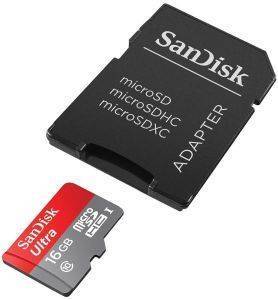 SANDISK SDSQUNC-016G-GN6IA ULTRA MICRO SDHC 16GB + ADAPTER SD