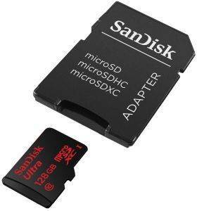 SANDISK ULTRA MICRO SDXC 128GB + ADAPTER SD SDSQUNC-128G-GN6IA