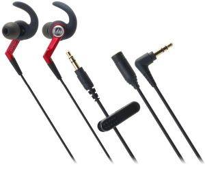 AUDIO TECHNICA ATH-CKP500 SONICSPORT IN-EAR HEADPHONES RED