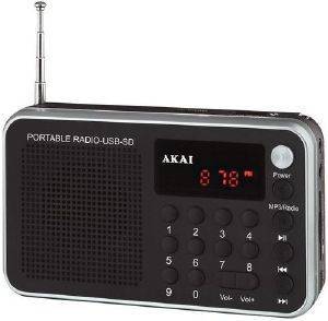 AKAI DR002A-521 USB PORTABLE RADIO BLACK