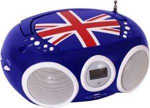 BIGBEN CD32GB TOP LOADING CD PLAYER WITH RADIO BLUE