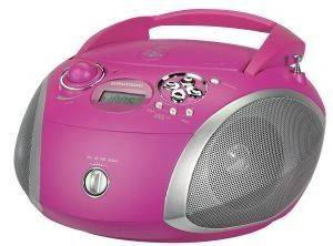 GRUNDIG RCD 1445 USB RADIO WITH CD PLAYER AND MP3/WMA PLAYBACK PINK/SILVER